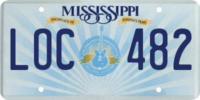 MS license plate LOC482