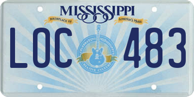MS license plate LOC483