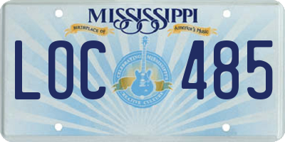 MS license plate LOC485