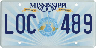 MS license plate LOC489