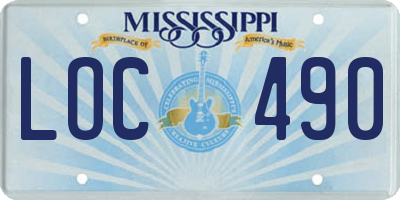 MS license plate LOC490