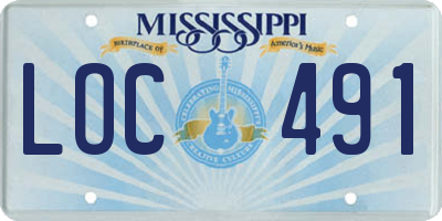 MS license plate LOC491