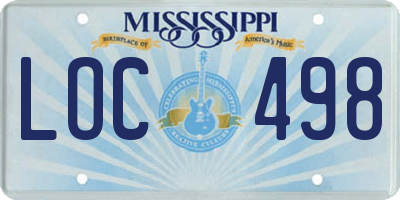MS license plate LOC498