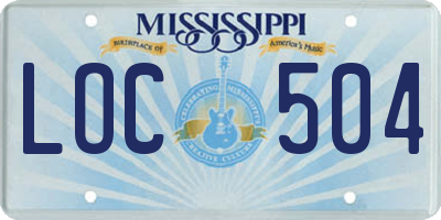MS license plate LOC504