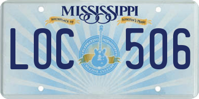 MS license plate LOC506
