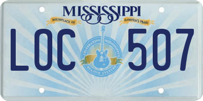MS license plate LOC507