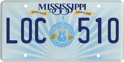MS license plate LOC510