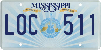 MS license plate LOC511