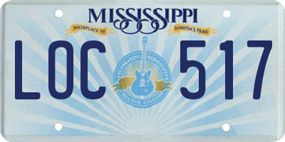 MS license plate LOC517