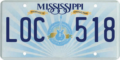 MS license plate LOC518