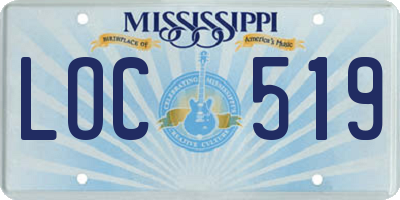 MS license plate LOC519