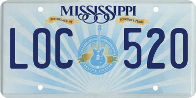 MS license plate LOC520