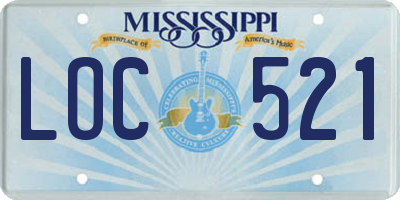MS license plate LOC521