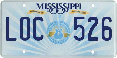 MS license plate LOC526