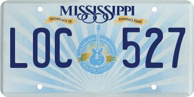 MS license plate LOC527