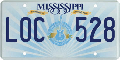 MS license plate LOC528