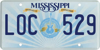 MS license plate LOC529