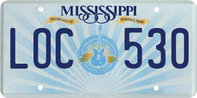MS license plate LOC530