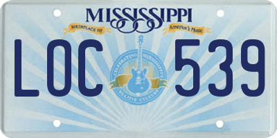 MS license plate LOC539