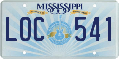MS license plate LOC541