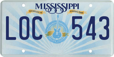 MS license plate LOC543