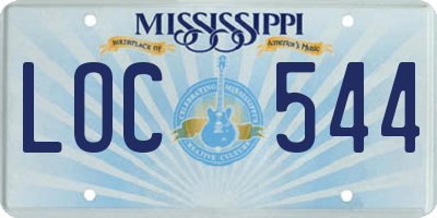 MS license plate LOC544