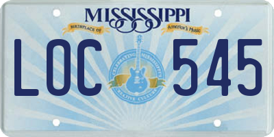 MS license plate LOC545