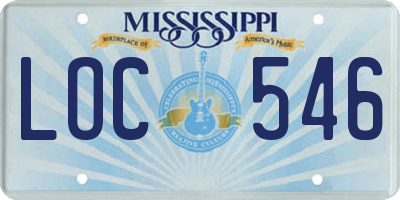 MS license plate LOC546