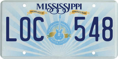 MS license plate LOC548
