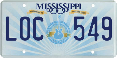 MS license plate LOC549