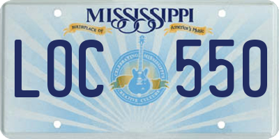 MS license plate LOC550