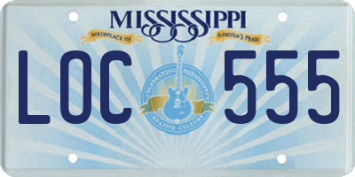 MS license plate LOC555