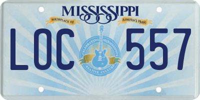 MS license plate LOC557