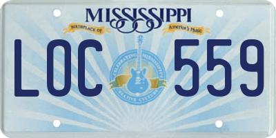MS license plate LOC559
