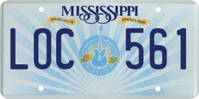 MS license plate LOC561