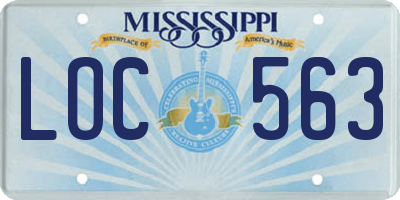 MS license plate LOC563