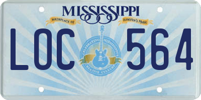 MS license plate LOC564