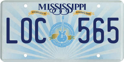 MS license plate LOC565