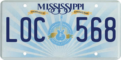MS license plate LOC568