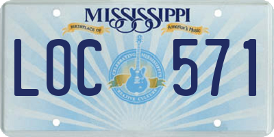 MS license plate LOC571