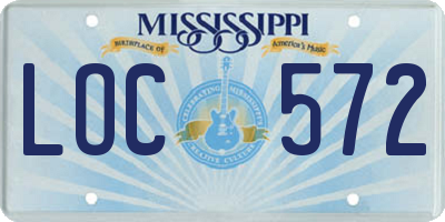 MS license plate LOC572
