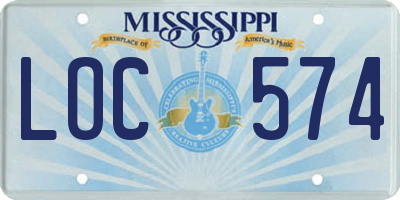 MS license plate LOC574