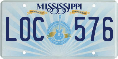 MS license plate LOC576