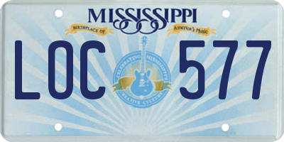 MS license plate LOC577