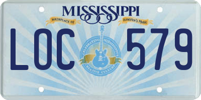 MS license plate LOC579