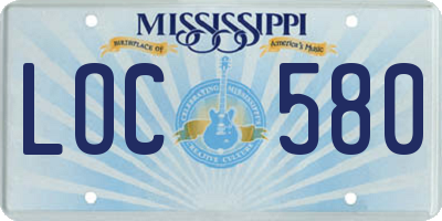 MS license plate LOC580