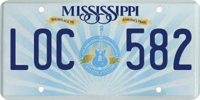 MS license plate LOC582