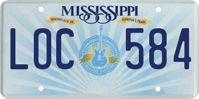 MS license plate LOC584