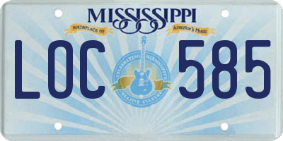 MS license plate LOC585