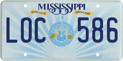 MS license plate LOC586